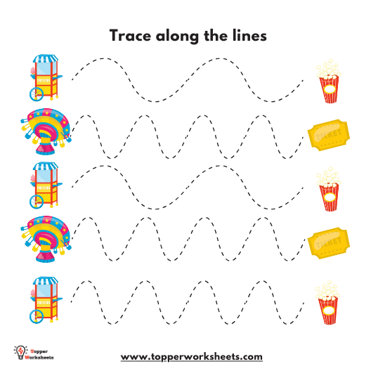 Carnival Prewriting Tracing Worksheets