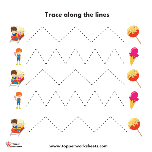 Carnival Prewriting Tracing Worksheets