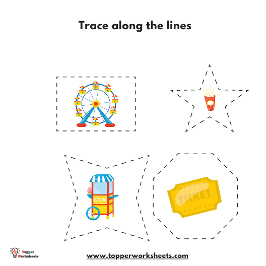 Carnival Prewriting Tracing Worksheets