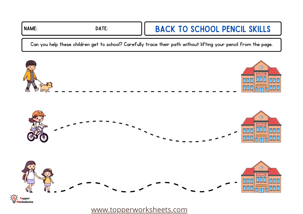 back to school tracing strips image