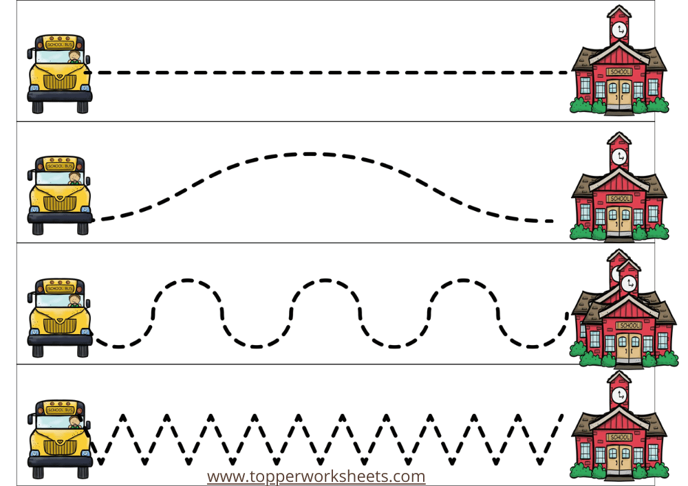 back to school tracing strips image